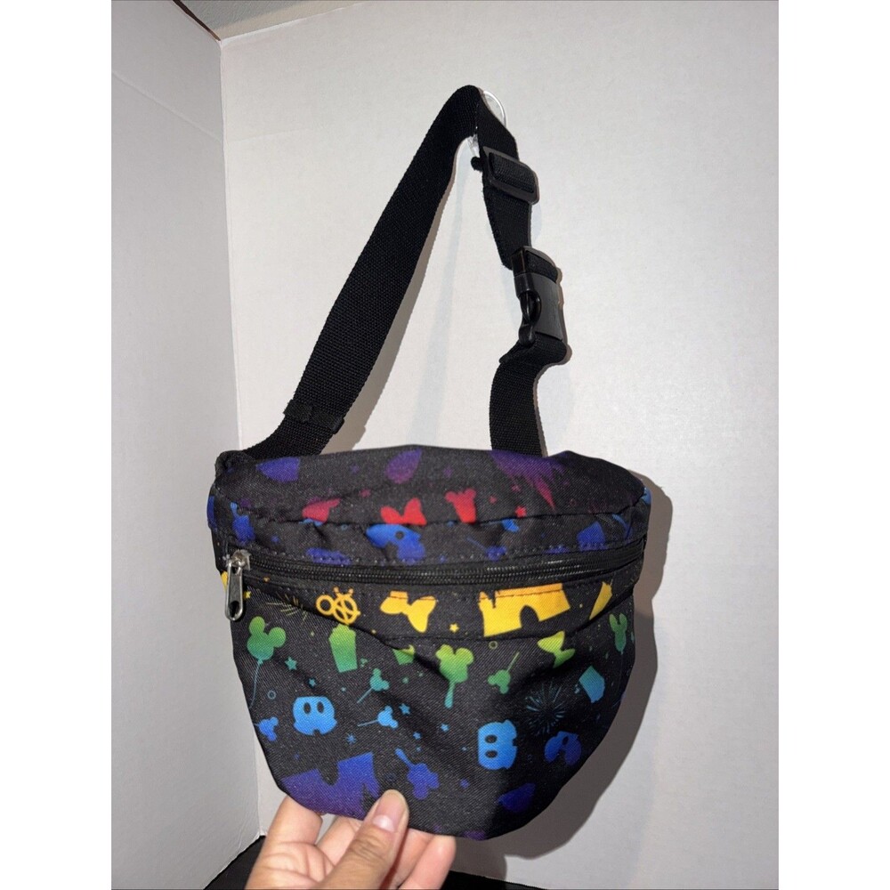 Disney Parks Mickey Snack Attraction Icons Fanny Pack Belt Bag New Rainbow